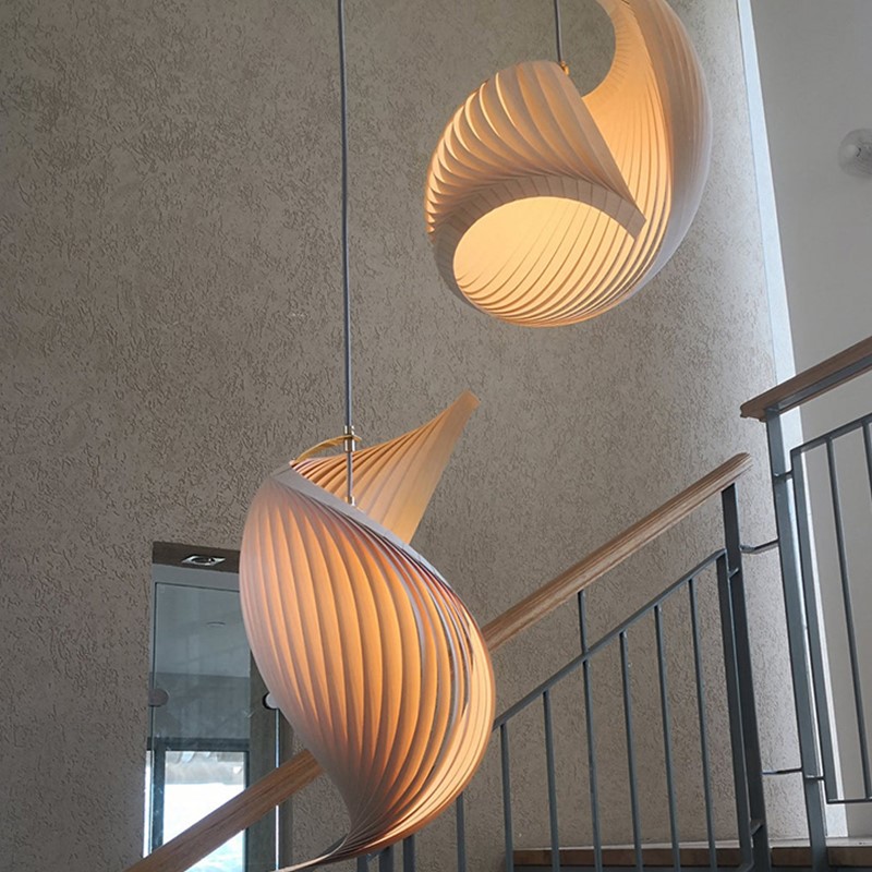 Unique Lighting Decor - Японские уникальные деревянные светодиодные подвесные светильники: