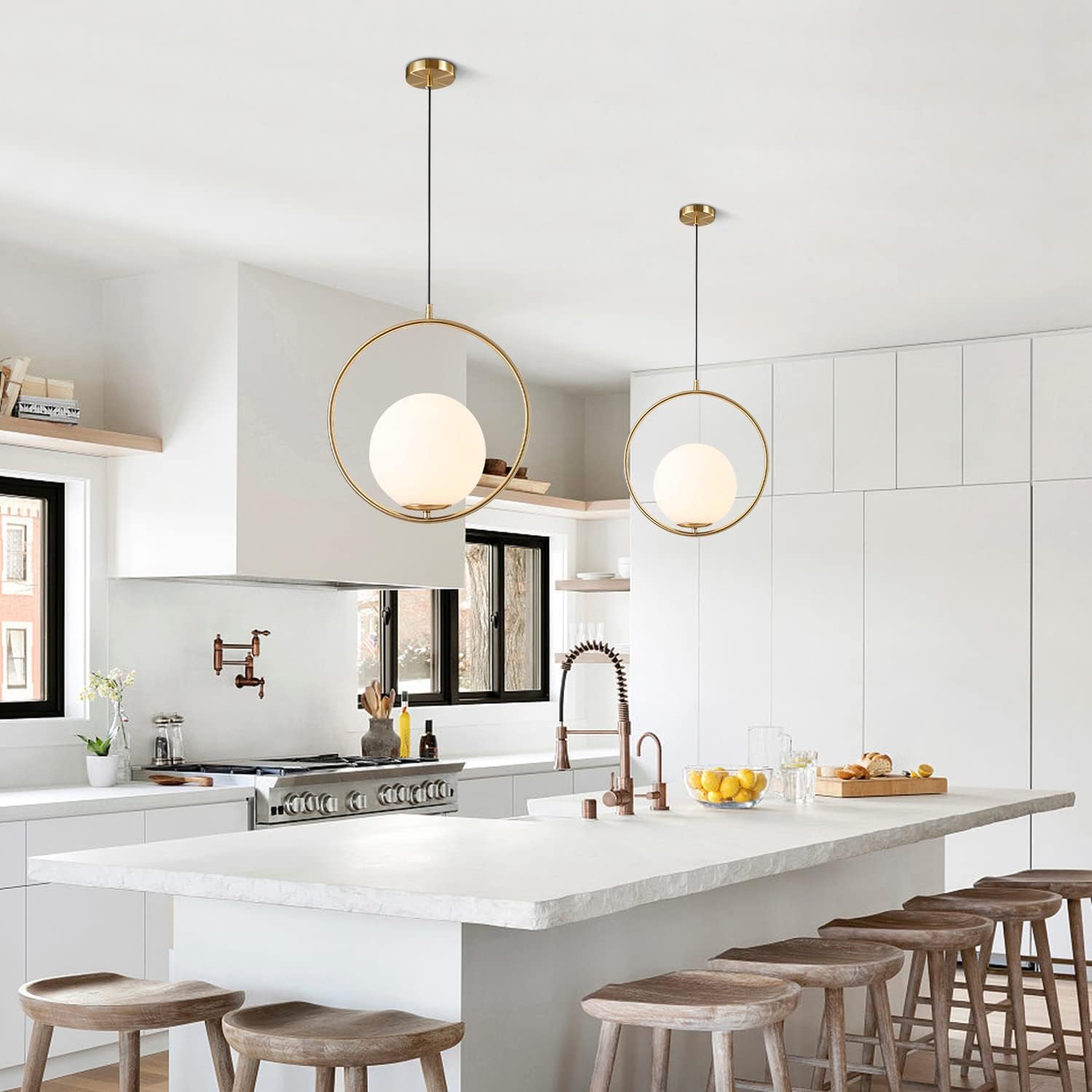 Lighting Decor Store - Золотой подвесной светильник с абажуром из