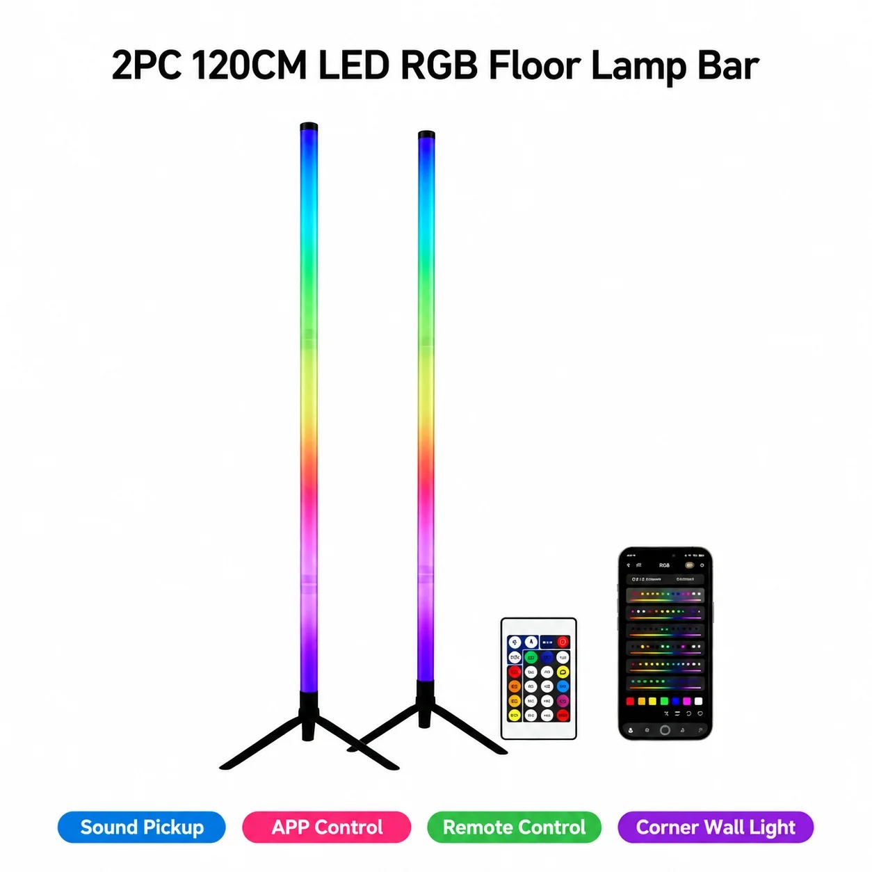 Комплект из 2 RGB LED угловых  – обзор и цена Decor Lighting Floor Lamps