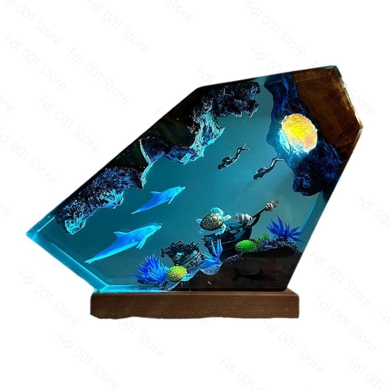 Ночник из смолы «Дельфин и Чер – обзор и цена Unique Lighting Decor